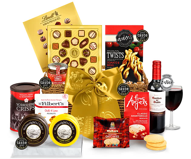 Thank You Oxford Hamper With Red Wine